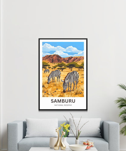 Samburu National Reserve Travel Poster - The Wild Life of Kenya