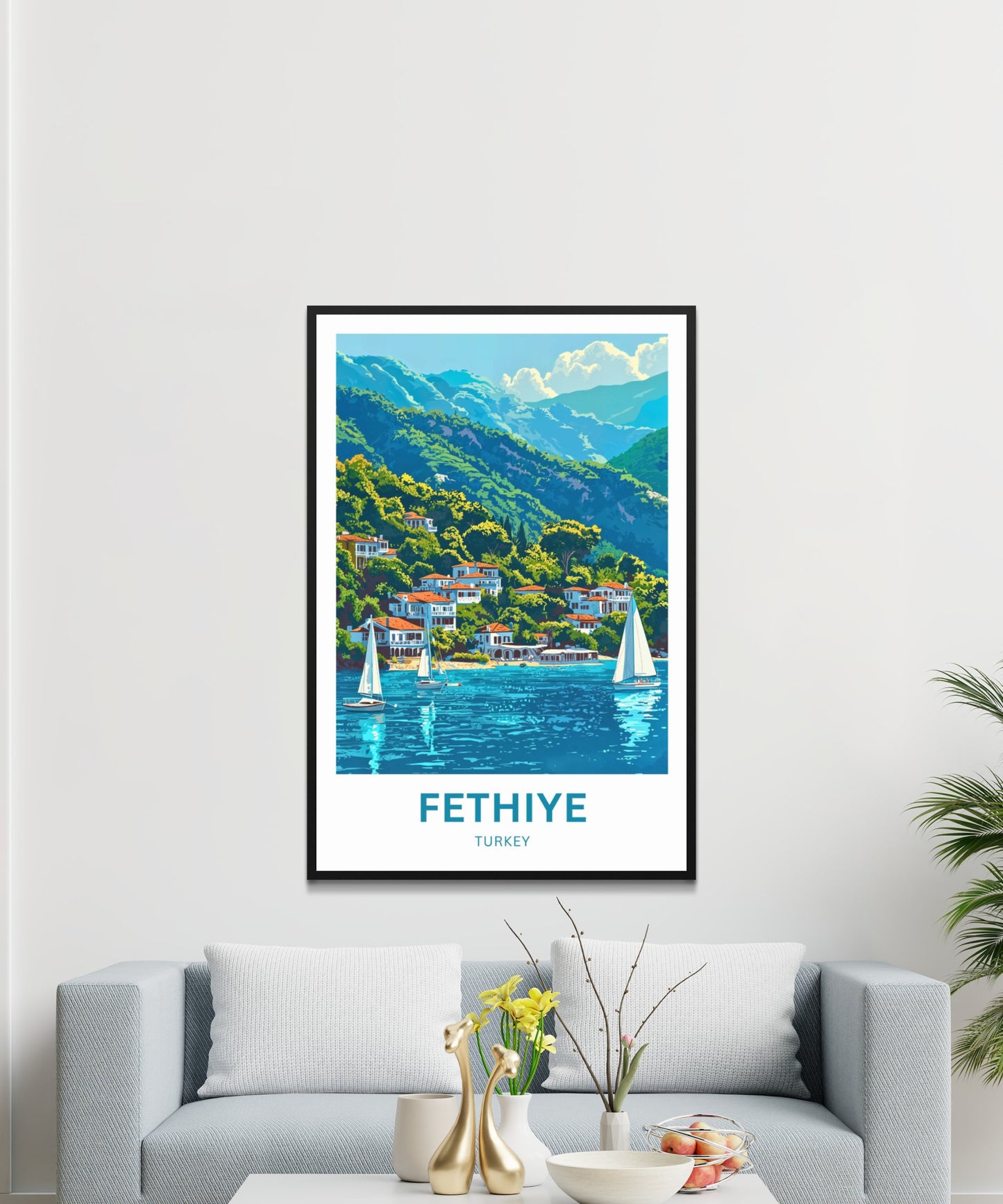 Fethiye Travel Poster - Breathtaking Coast Village Turkey
