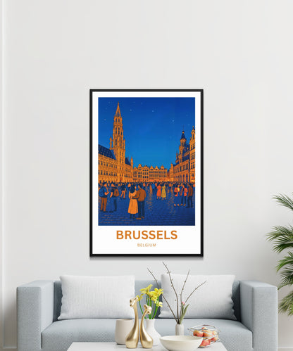 Brussels Travel Poster - Belgium