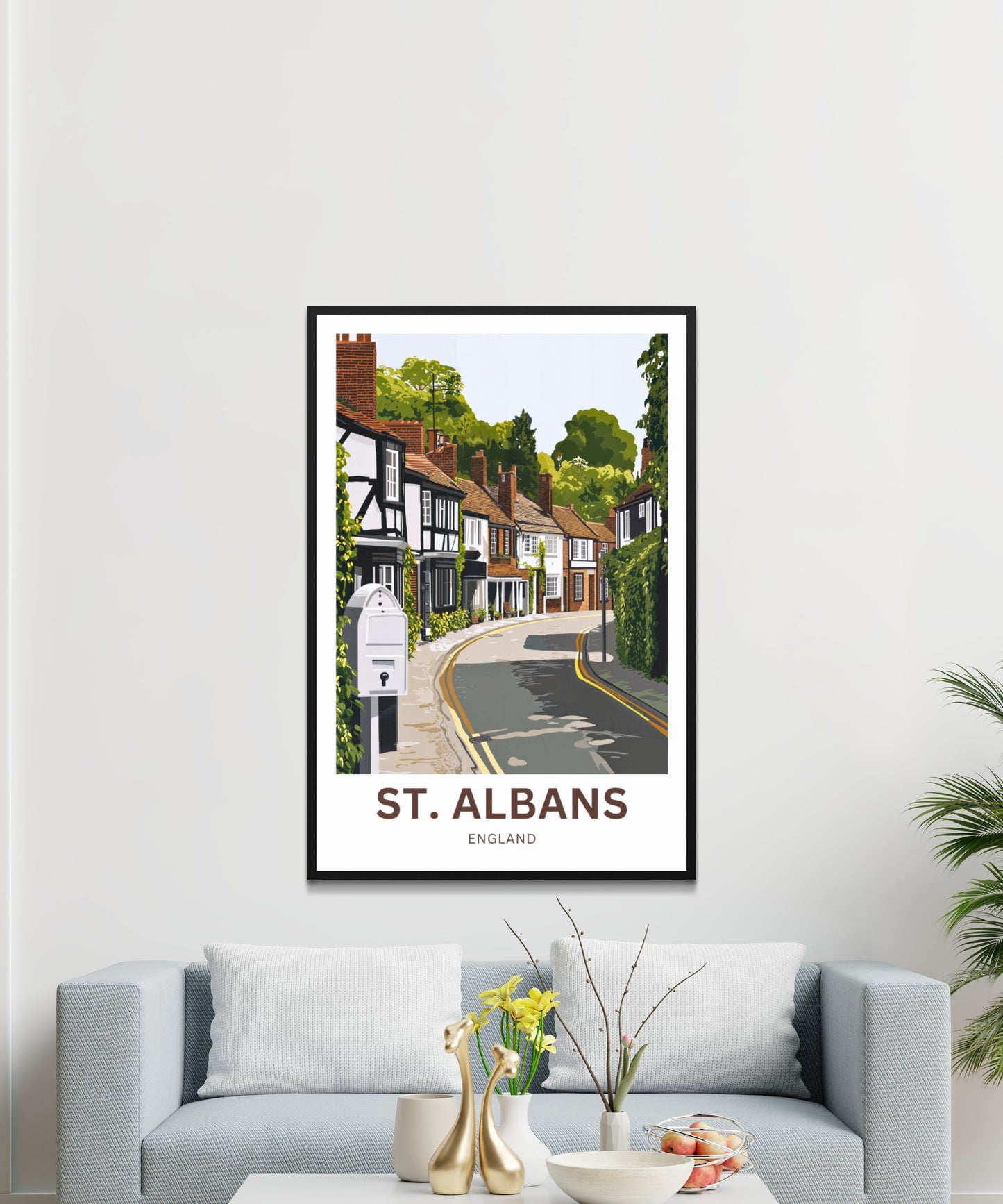 St. Albans Travel Poster - Captivating Serene Street