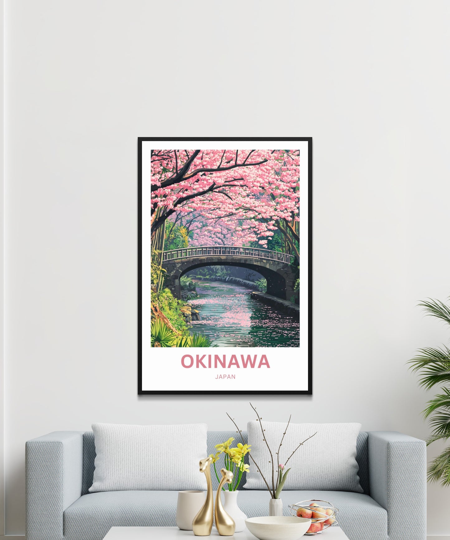 Okinawa Travel Poster  - Tranquil River Bloom