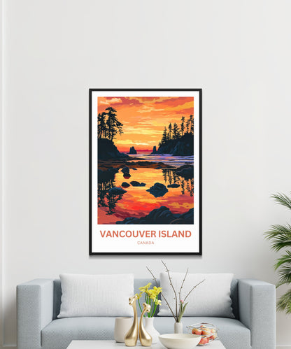Vancouver Island Travel Poster - The Sunset Wilderness Beyond