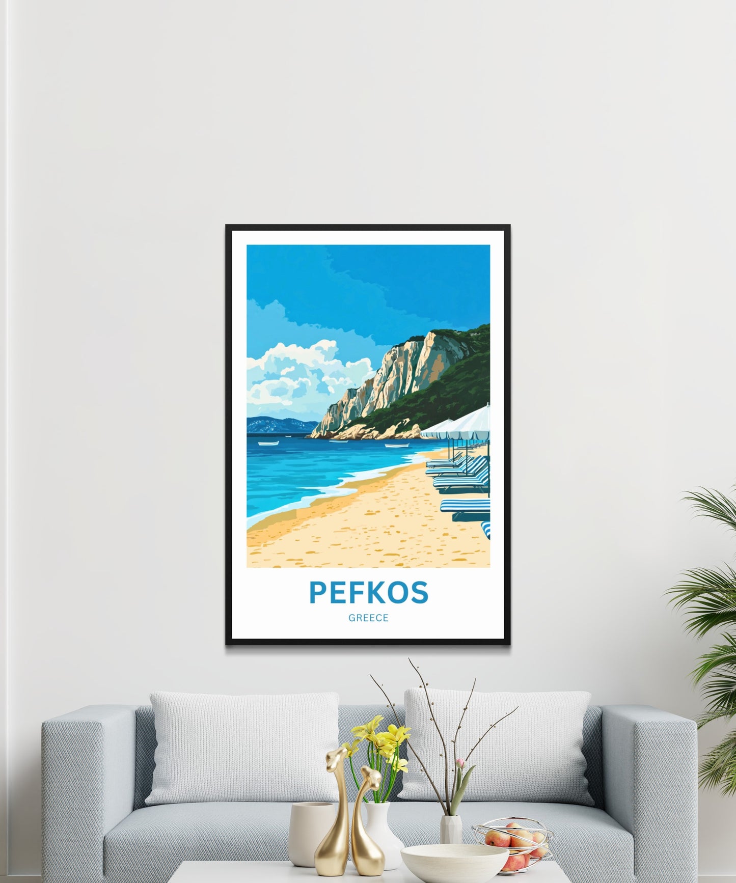 Pefkos Travel Poster - Captivating Summer Beach View