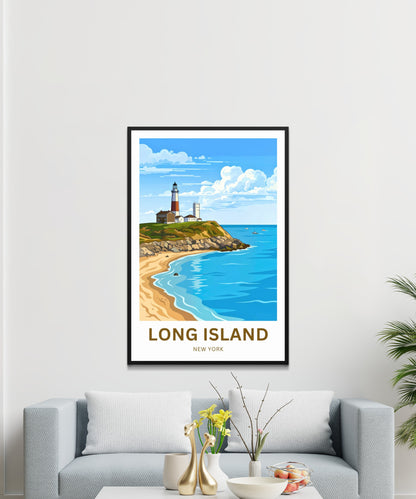 Long Island Travel Poster -  Montauk Lighthouse