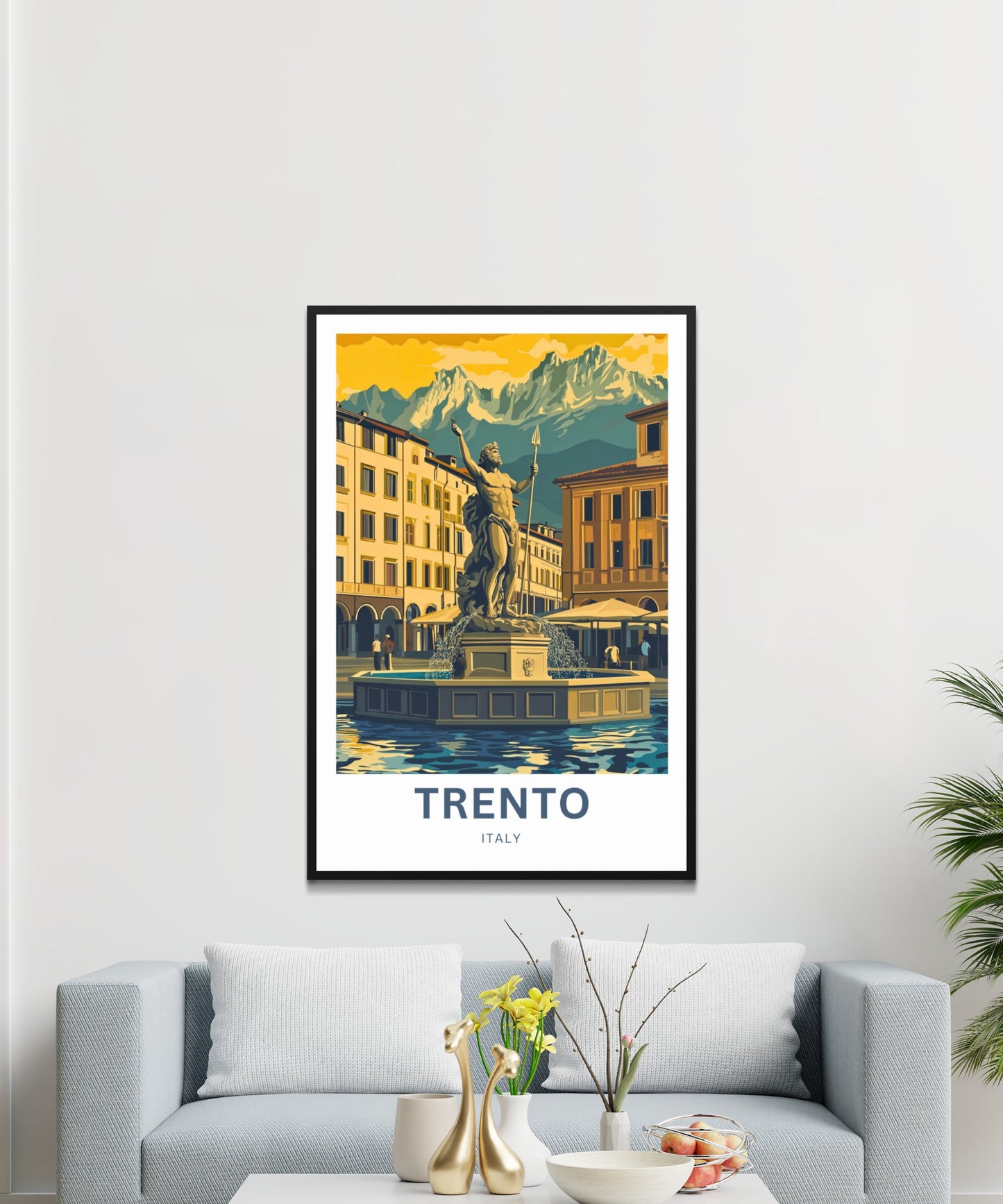 Trento Travel Poster - Fountain of Neptune