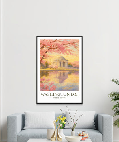 Washington, D.C, Watercolor design poster, United States Print, Washington, D.C Wall Art