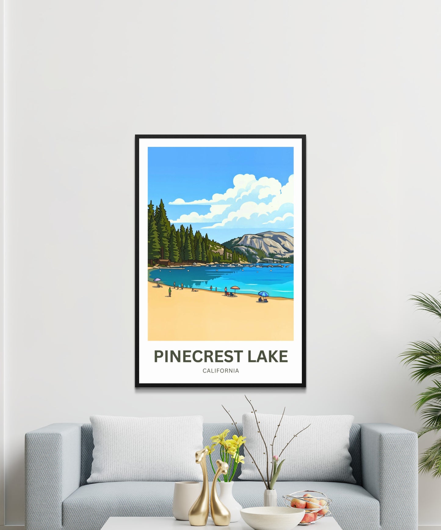 Pinecrest Lake Travel Poster - Whispering Pines Lake