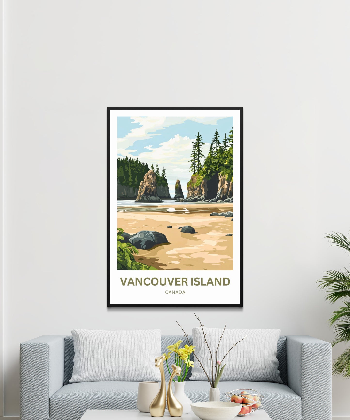 Vancouver Island Travel Poster - Among Giants and Waves
