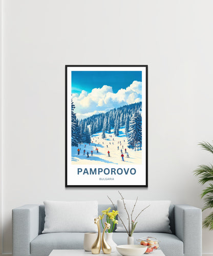 Pamporovo Ski Travel Poster - Bulgaria Winter Escape