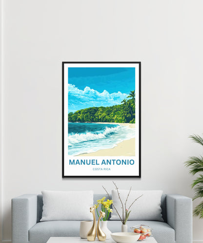 Manuel Antonio Travel Poster - Captivating Sandy Beach in Costa Rica