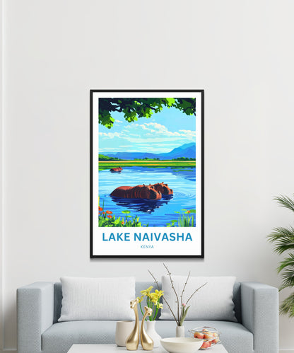 Lake Naivasha Travel Poster - Kenya