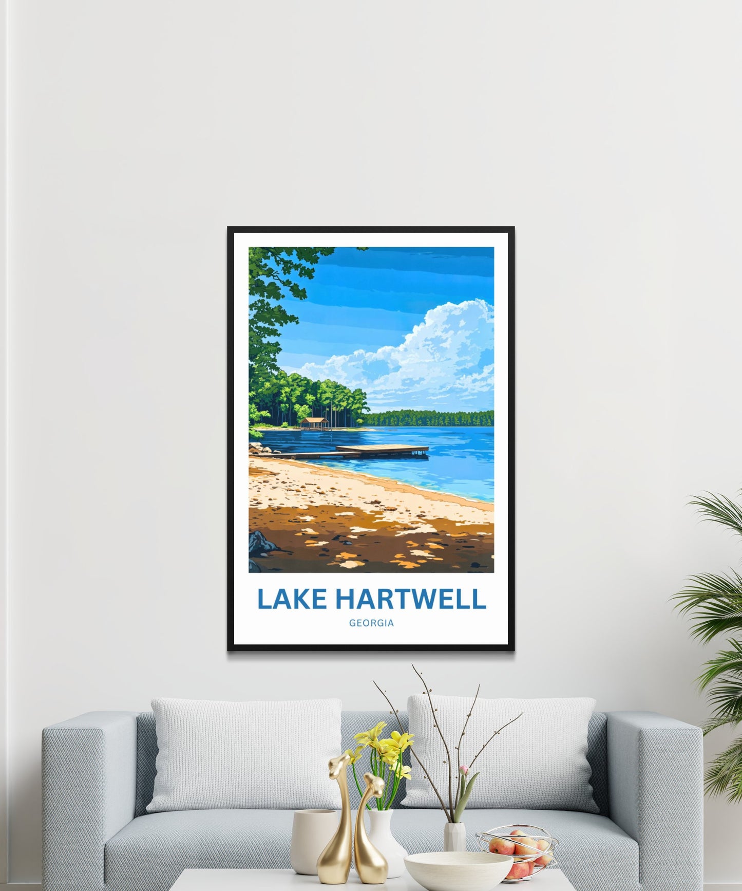Lake Hartwell Travel Poster - Captivating Serene Water