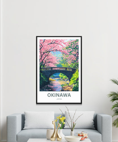 Okinawa Travel Poster  - River of Blossoms