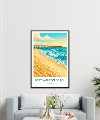 Fort Walton Beach Travel Poster - Sun Set Vibe