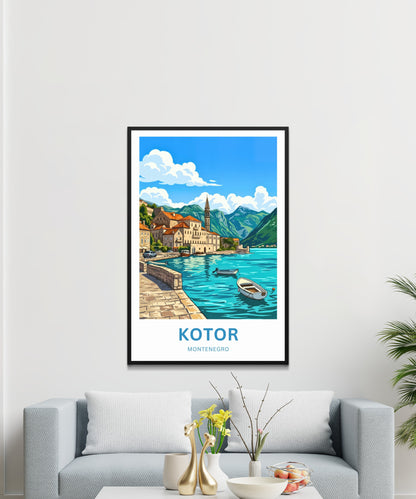 Kotor Travel Poster -   Harbor