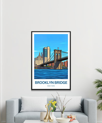 Brooklyn Bridge Travel Poster -  Metropolitan Icon