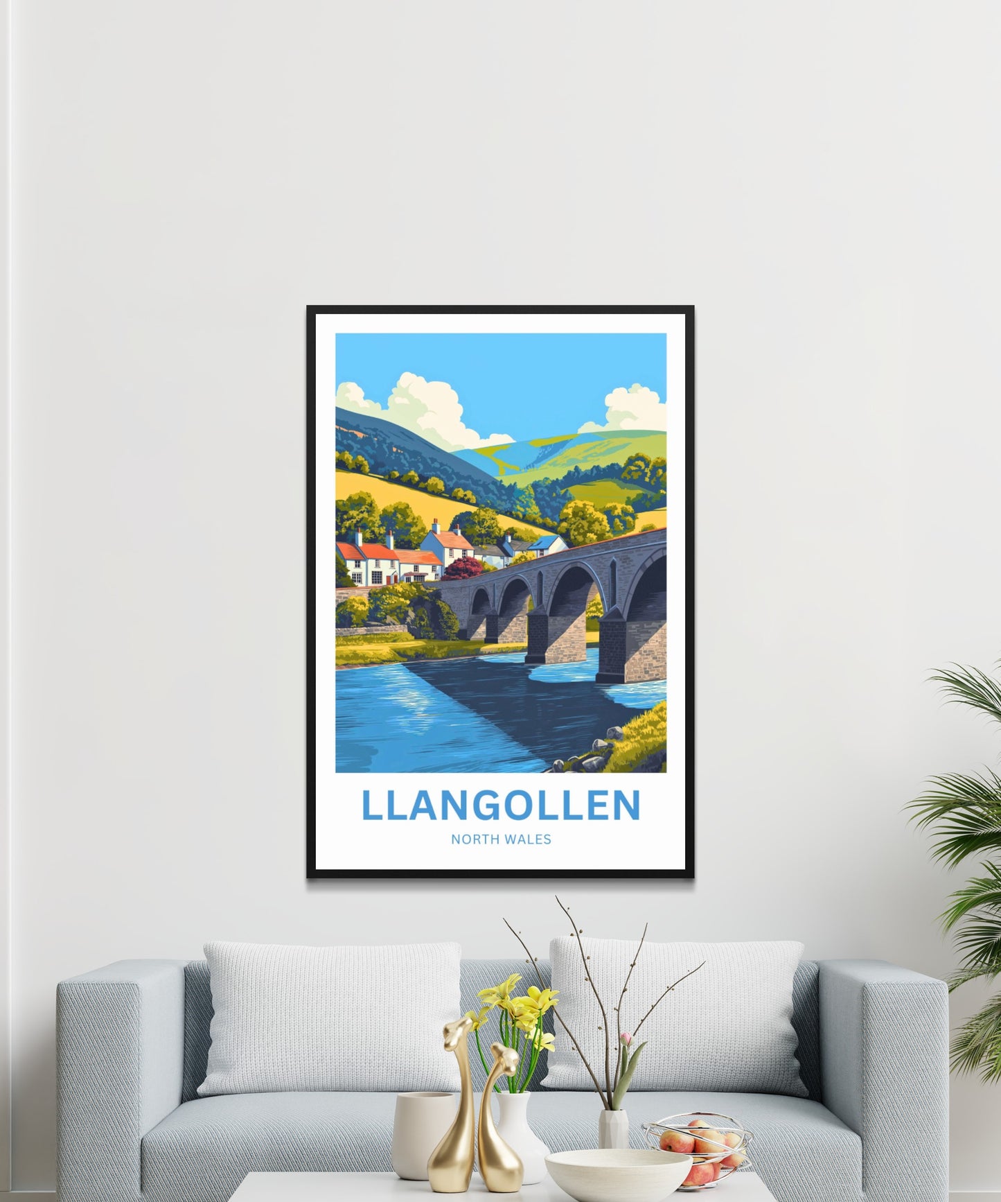 Llangollen Travel Poster - Bridge to the Welsh Hills