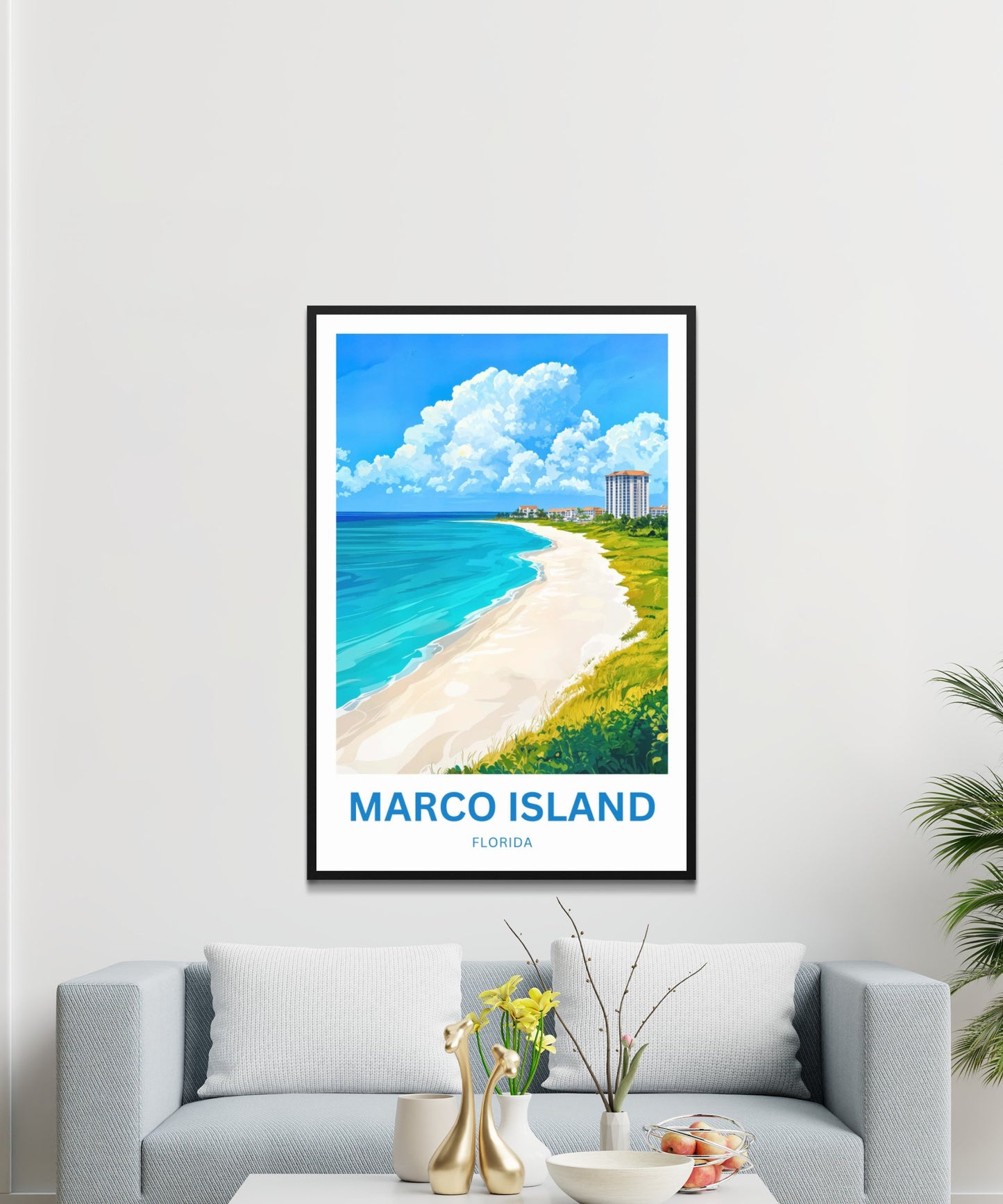 Marco Island Travel Poster - Florida Serene Beach Getaway