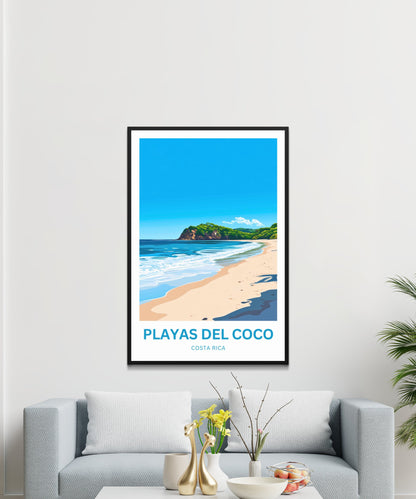 Playas del Coco Travel Poster  - Tropical Paridise in Costa Rica