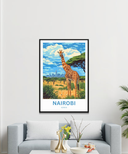 Nairobi Travel Poster - Captivating Kenya City Skyline View