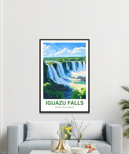 Iguazu Falls Travel Poster - Argentina & Brazil’s Enchanting Natural Wonder