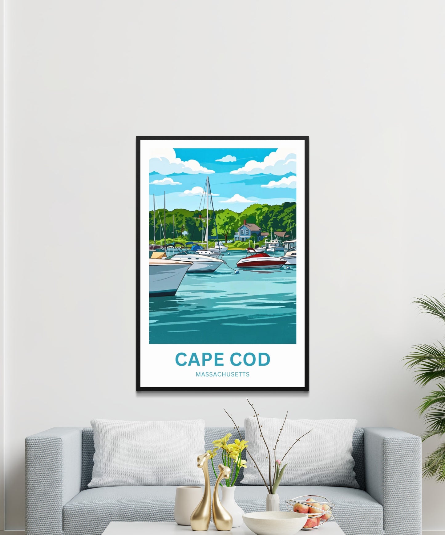 Cape Cod Travel Poster - Coastal Harbor