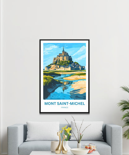 Mont Saint-Michel Travel Poster - Sacred Island, Timeless Wonder