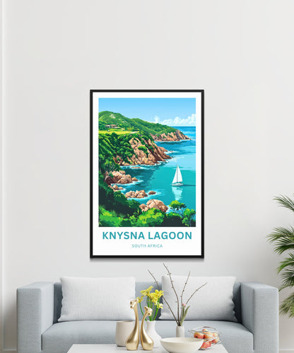 Knysna Lagoon Travel Poster - Lush Forested Surroundings