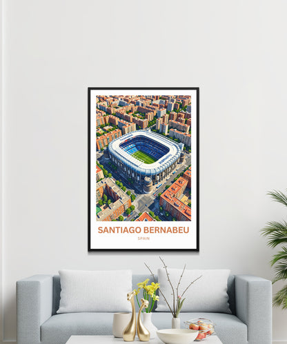Santiago Bernabéu Stadium Travel Poster - Madrid