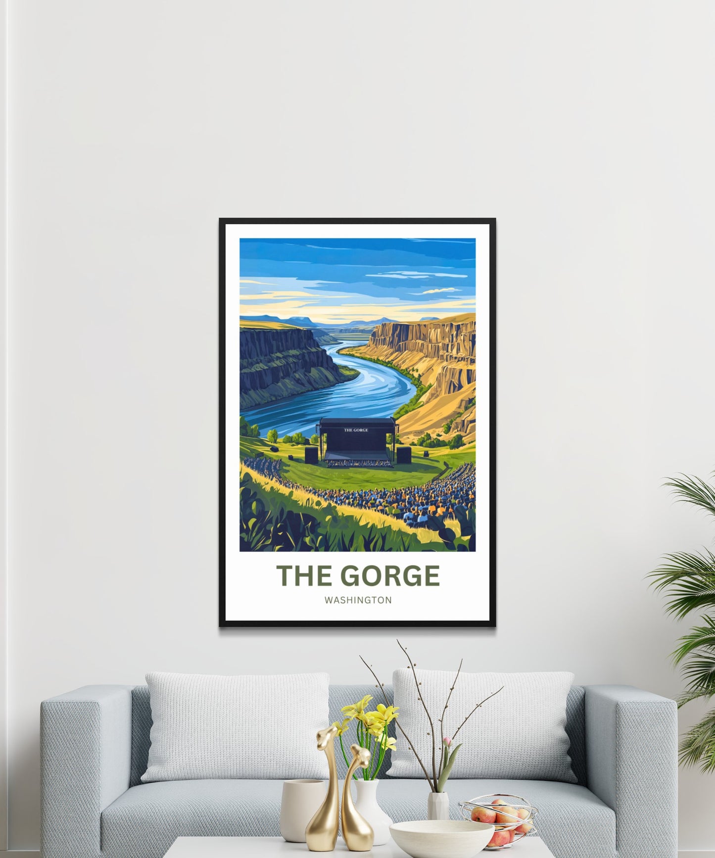 The Gorge Travel Poster- Echoes Above the Columbia