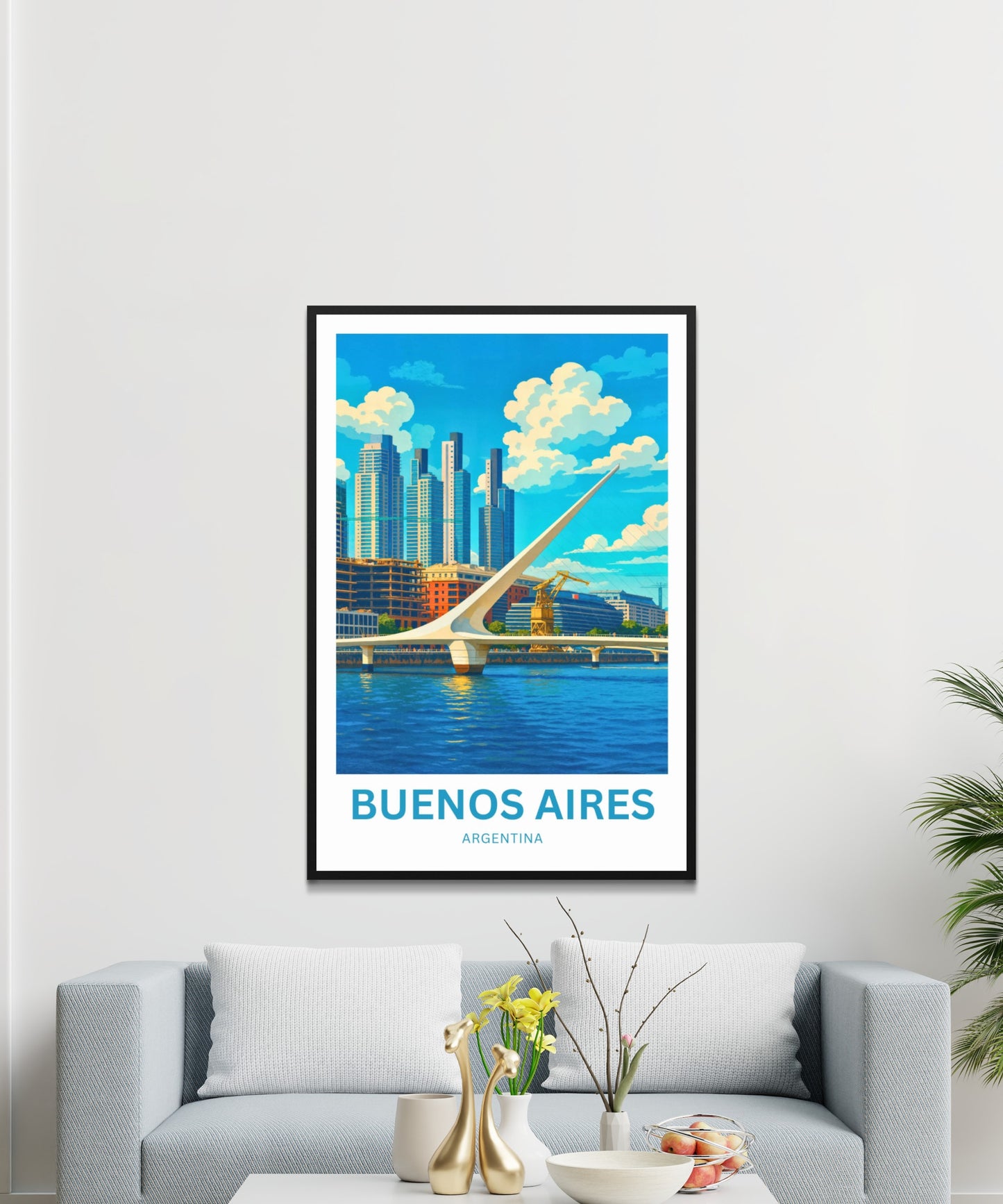 Buenos Aires Travel Poster - Puente de la Mujer