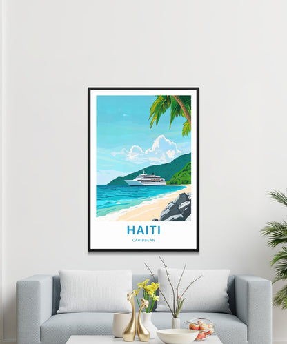 Haiti Travel Poster - Cruise to the Heart of Caribbean Beach