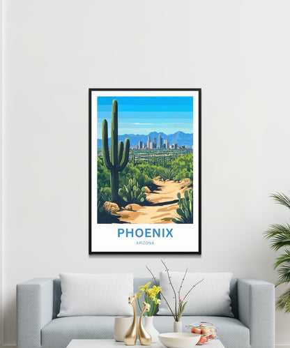 Phoenix Travel Poster - Captivating Cactus & Dessert City of Arizona