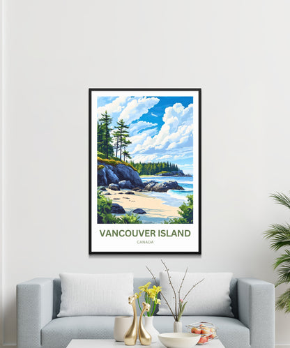 Vancouver Island Travel Poster - Between Tides and Trees