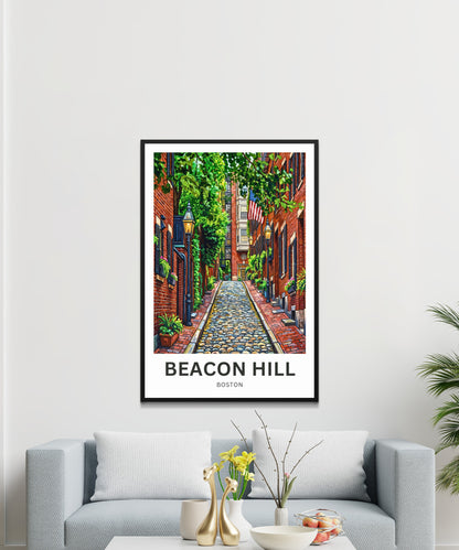 Beacon Hill Travel Poster -  Boston