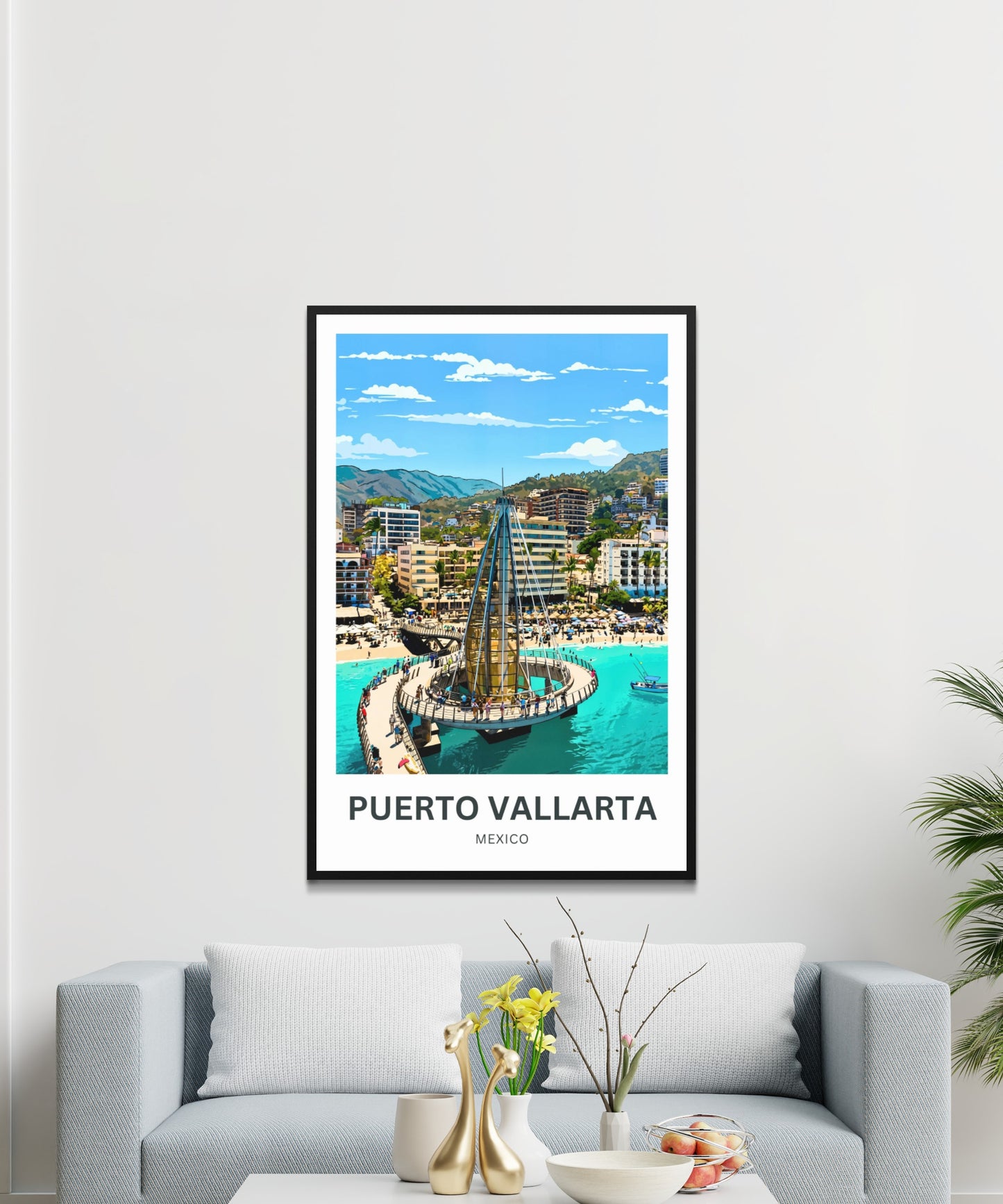 Puerto Vallarta  Travel Poster - Los Muertos Pier