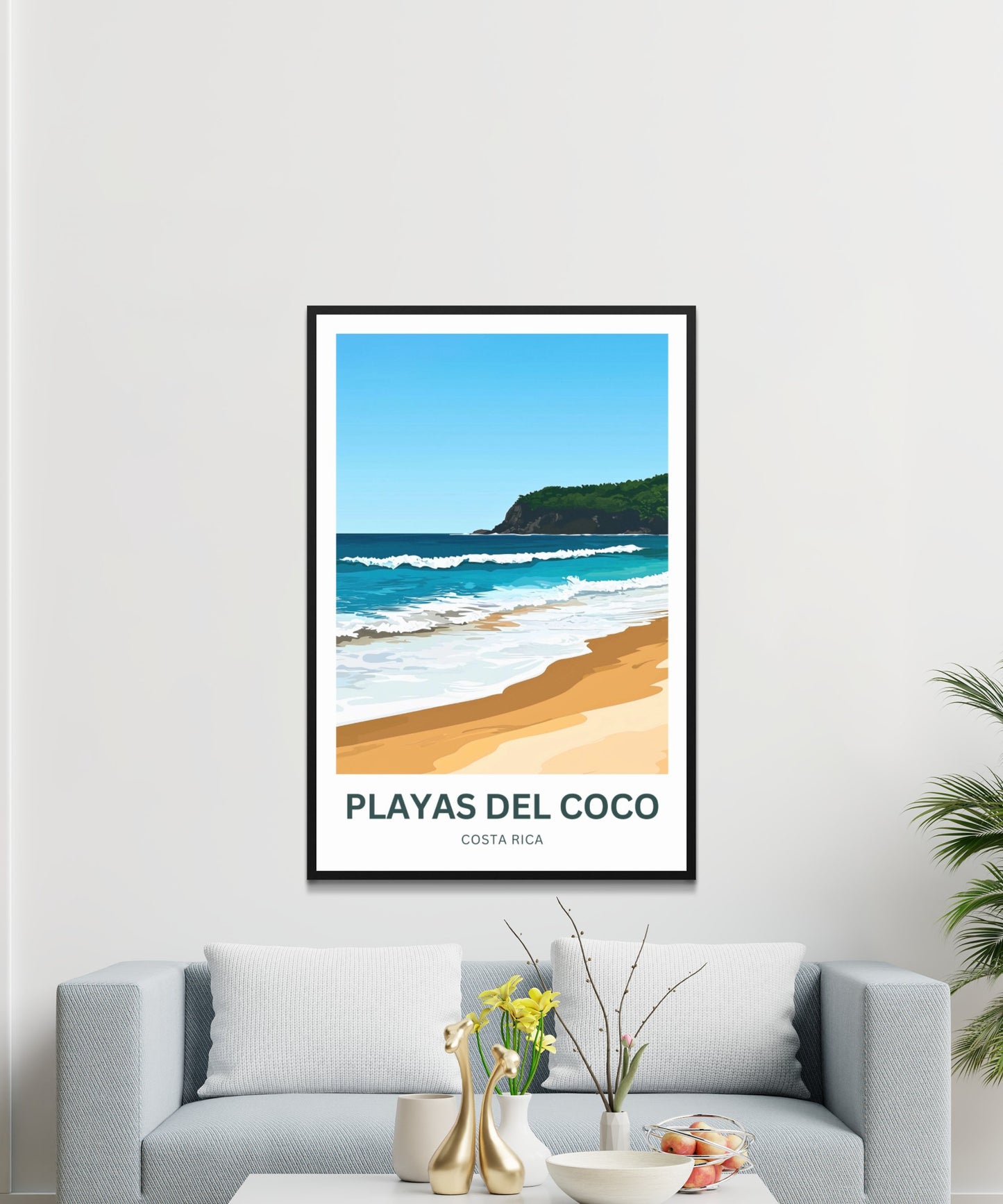 Playas del Coco Travel Poster  - Captivating Serene Shoreline of Costa Rica