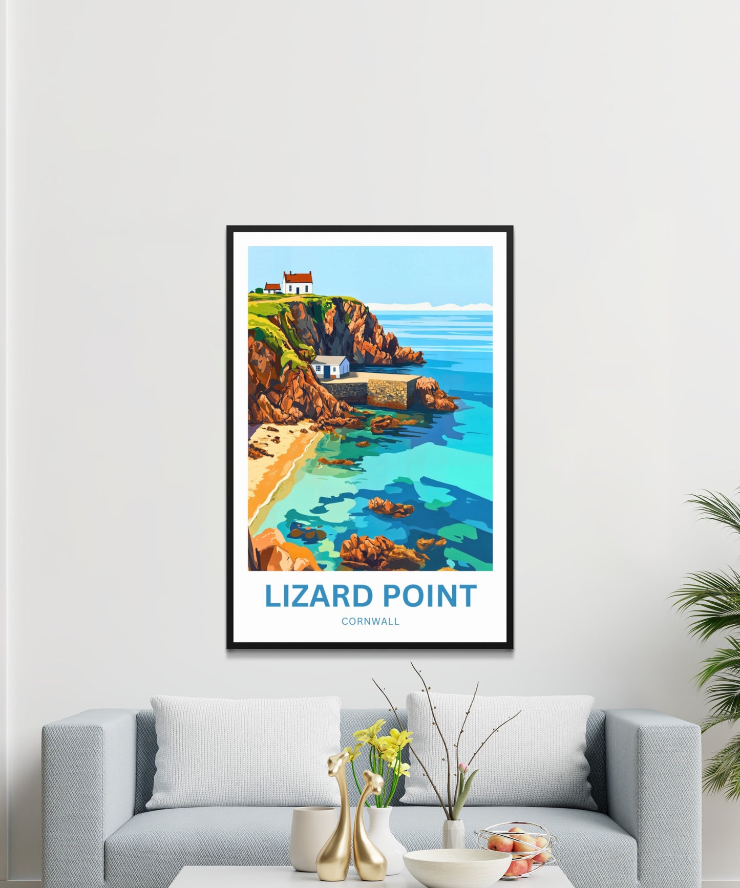 Lizard Point Travel Poster - Cornwall Kynance Cove
