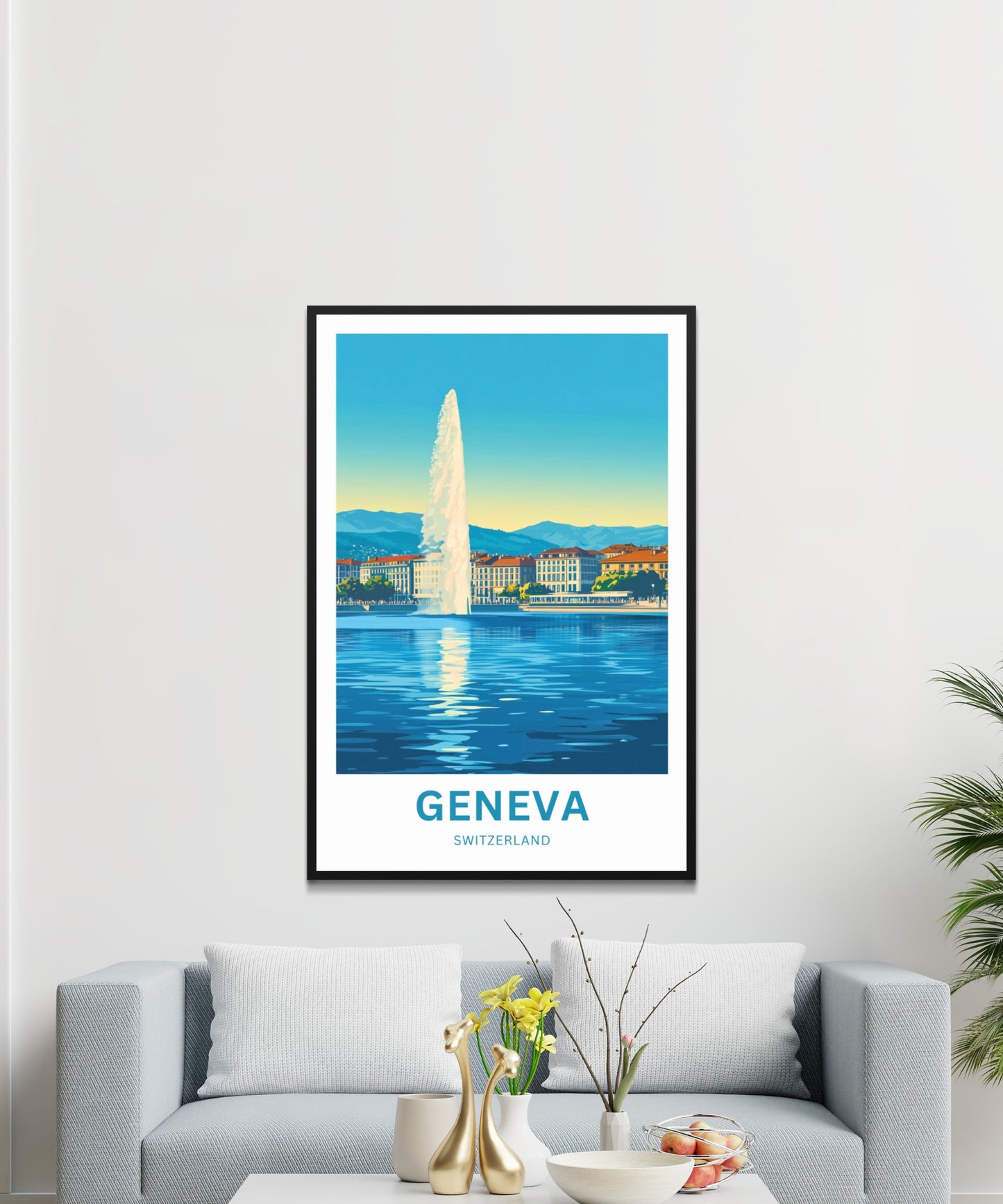 Geneva Travel Poster - A Splash of Swiss Grandeur