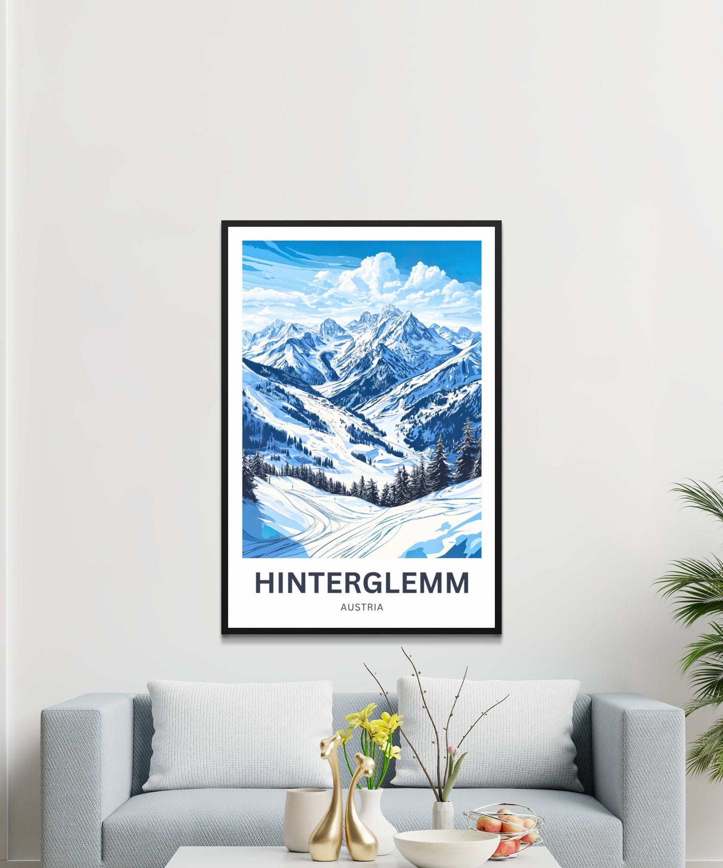 Hinterglemm Travel Poster - Austrian Hinterglemm Winter Wonderland