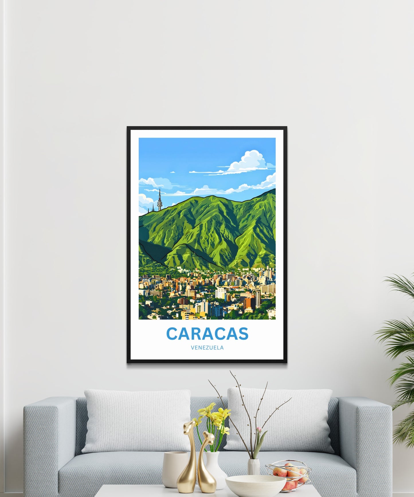 Caracas Travel Poster - City of Peaks and Valleys