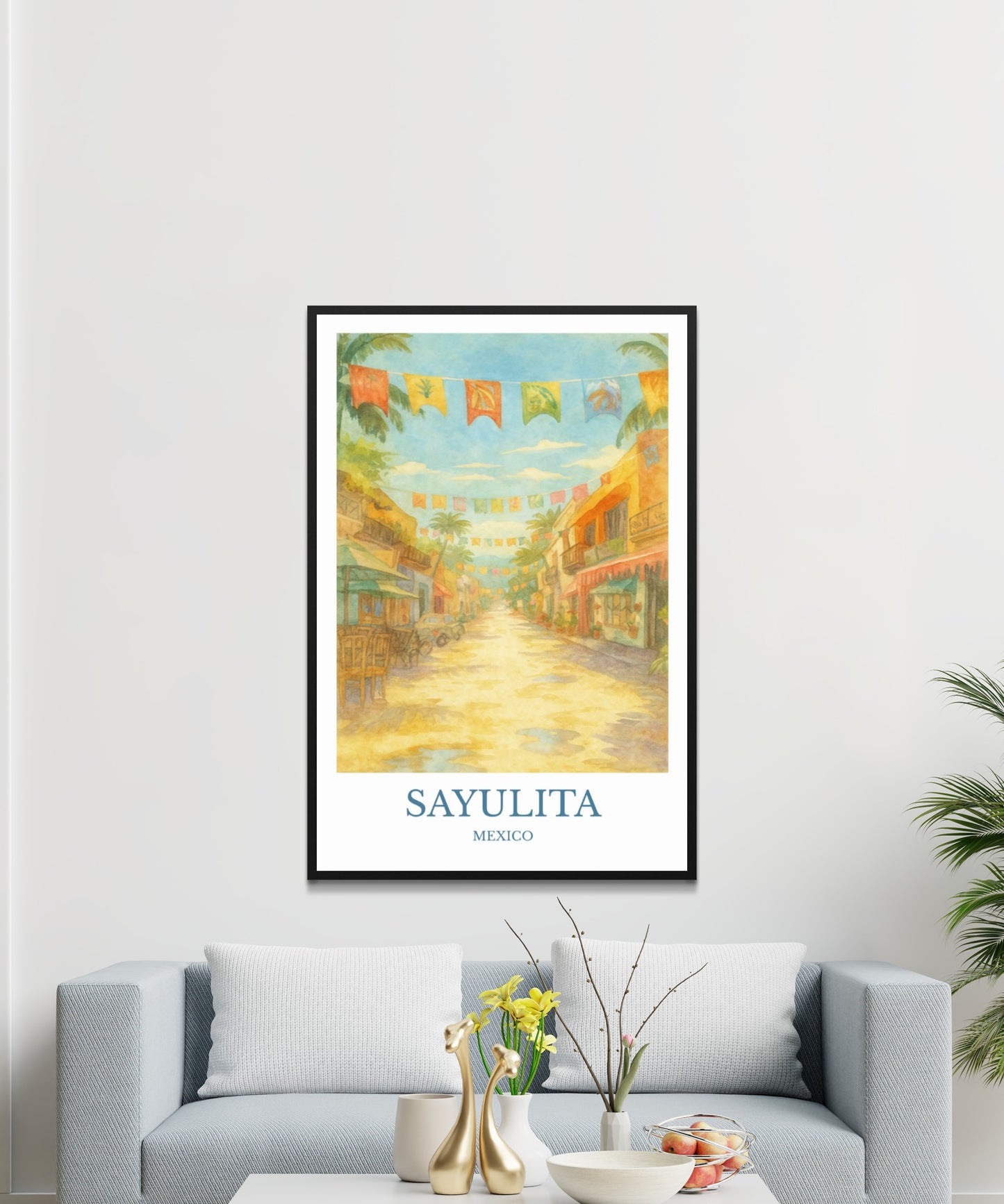 Sayulita, Watercolor design poster, Mexico Print, Sayulita Wall Art