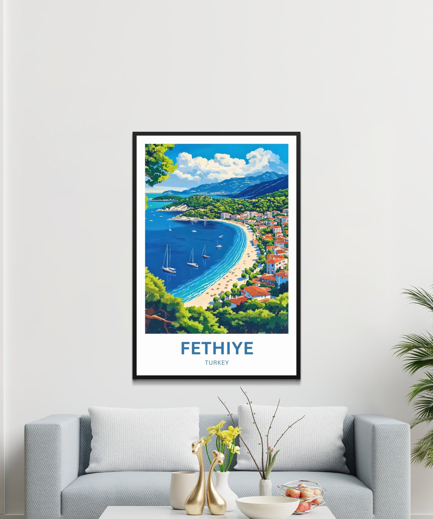 Fethiye Travel Poster - Charming Turkey's Coastal Town View