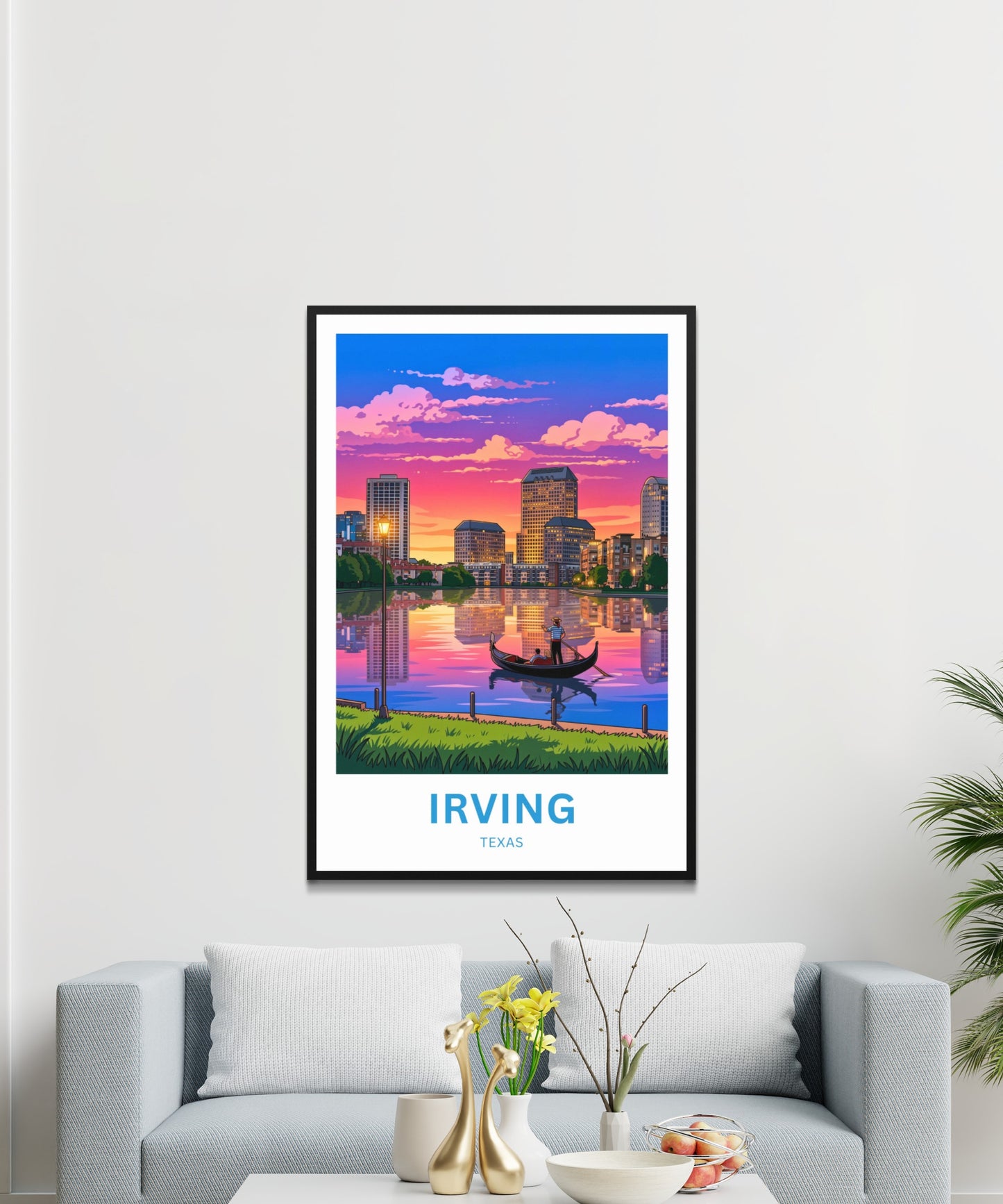 Las Colinas Irving, Texas Travel Poster - Captivating Evening Venetian