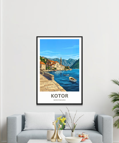 Kotor Travel Poster -   Montenegro by the water