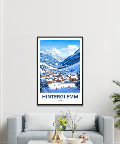 Hinterglemm Travel Poster - Austrian Hinterglemm Ski Resort