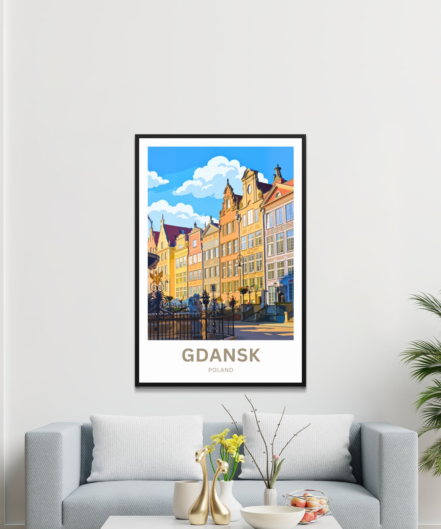 Gdańsk  Travel Poster - Mesmerizing Buildings Colors