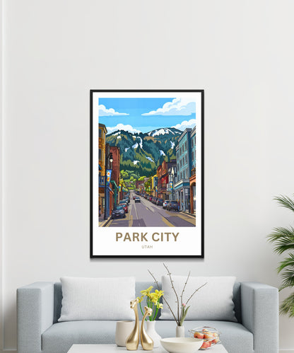Park City Travel Poster - Downtown