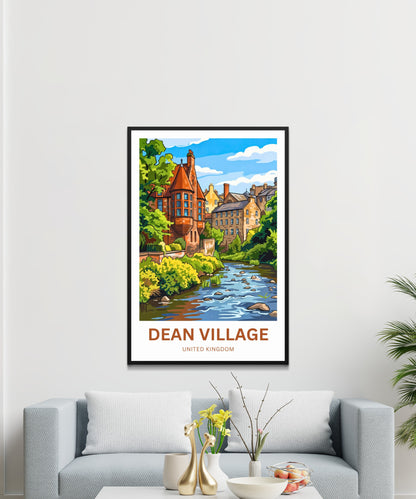 Dean Village Travel Poster