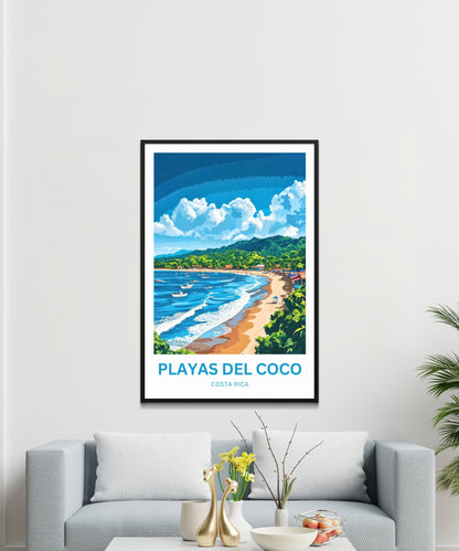 Playas del Coco Travel Poster  - Costa Rica Beach